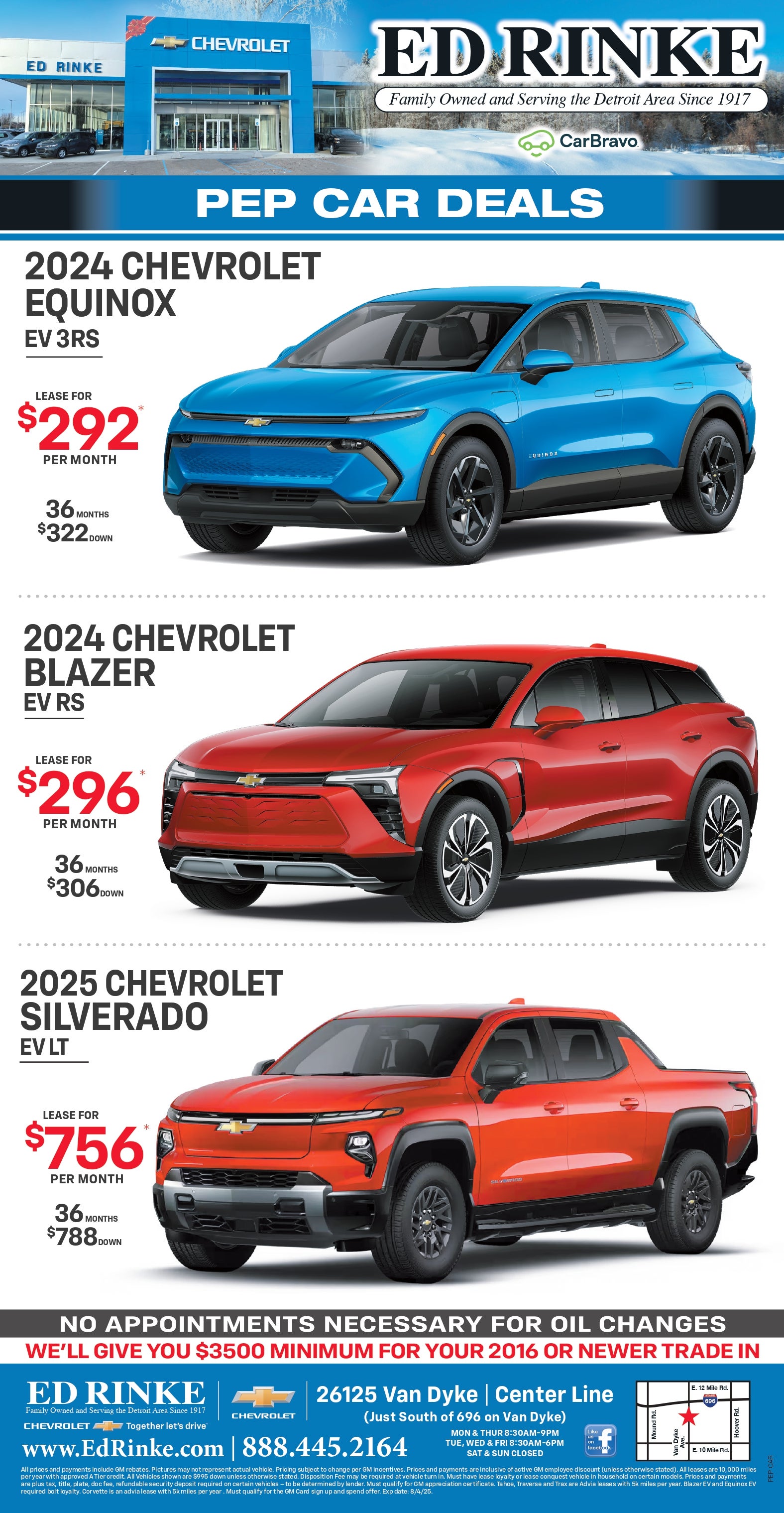 Weekly ad specials at Ed Rinke Chevrolet Buick GMC in Center Line MI